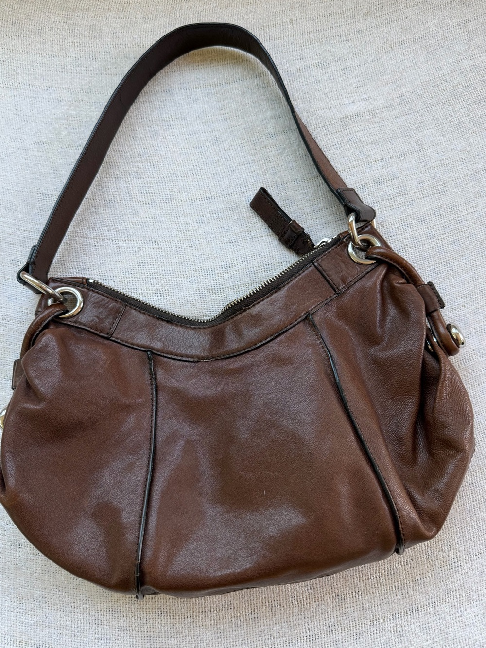Banana Republic Chocolate Brown Leather Shoulder Bag - Picture 3 of 10